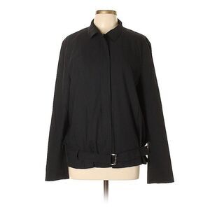 René Lezard VTG 90s Y2K Lightweight Wool Buckle Moto Style Jacket Black Sz 44/L